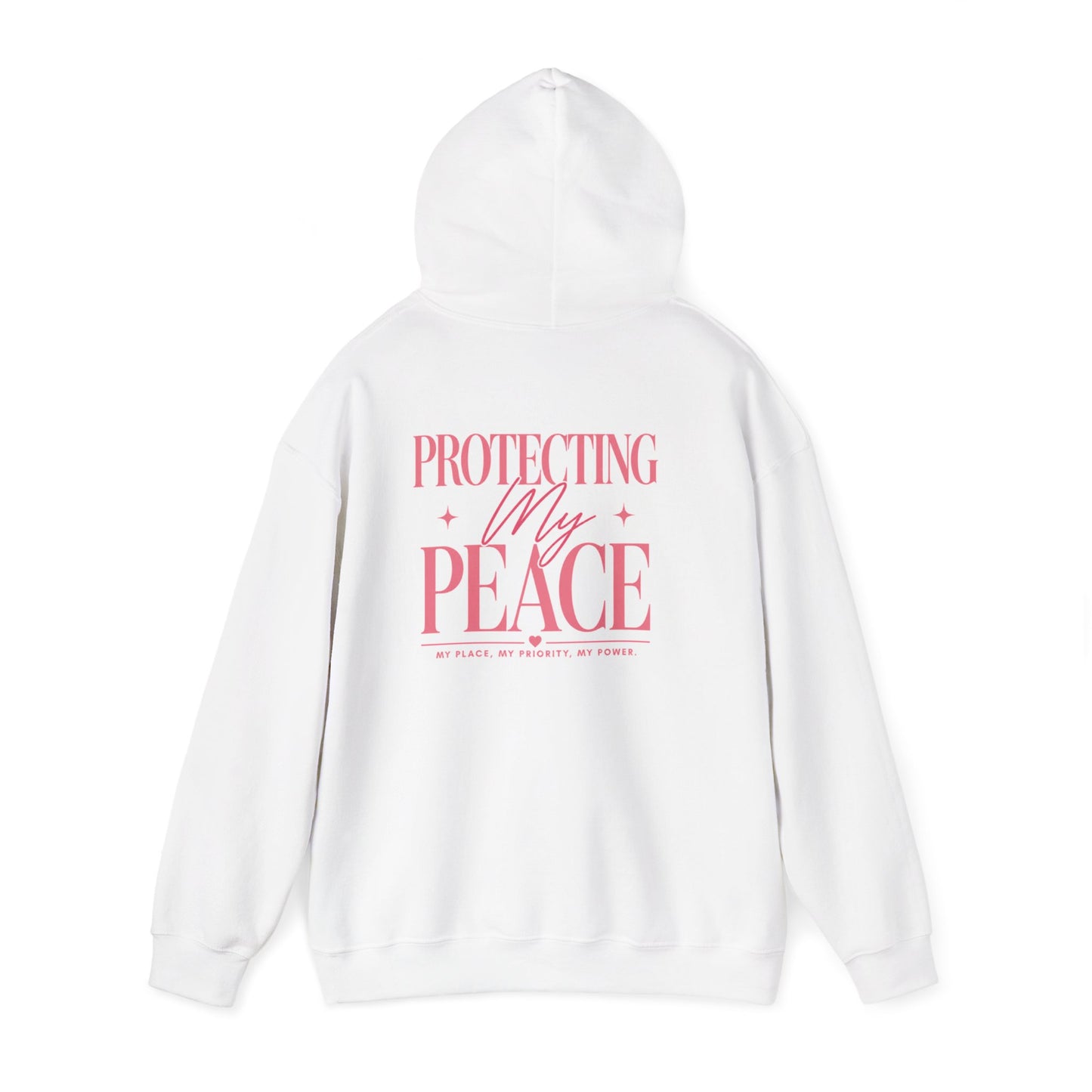Hoodie - Protecting My Peace Pink Typography Hooded Sweatshirt