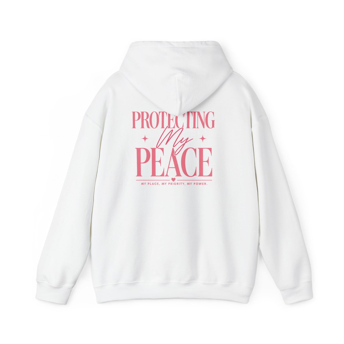 Hoodie - Protecting My Peace Pink Typography Hooded Sweatshirt